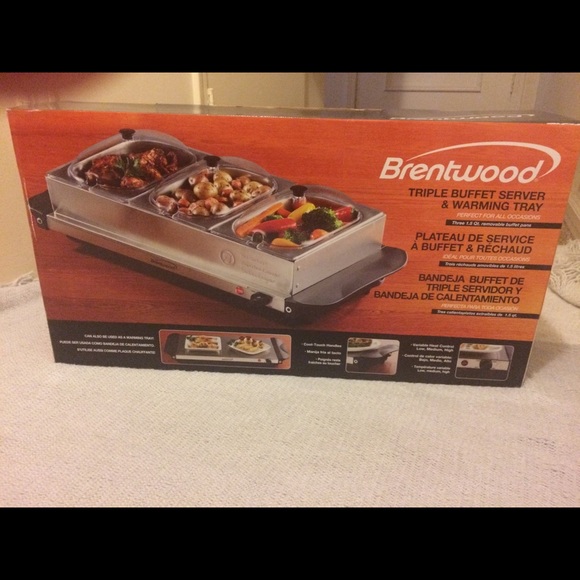 Brentwood Triple Buffet Server & Warming Tray - Picture 2 of 2